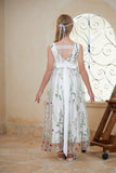 Floral Diamond White A-Line Lace Tulle Dress