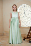 Satin Junior Bridesmaid Dress Flower Girl Dress