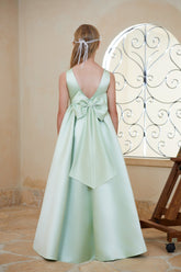 Satin Junior Bridesmaid Dress Flower Girl Dress
