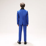 ly1678 Royal Blue Toddler Tuxedo 5 Pieces Boys Wedding Suits