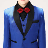 ly1678 Royal Blue Toddler Tuxedo 5 Pieces Boys Wedding Suits