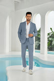 Seersucker Striped Blazer Pants 2 Piece Men's Summer Suit(upgrade version)