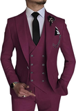 Stylish Peak Lapel Double Breasted One Button 3 Piece Men's Suit