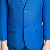 ly1228 بدلة رسمية كلاسيكية باللون الأزرق الملكي مكونة من 5 قطع للأطفال الأولاد