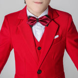 ly1685 Red Kid Boys Formal Classic Suits Set 5 Piece Boys Suits