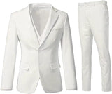 طقم بدلة رجالي مكون من 3 قطع بقصة ضيقة من ly1787، سترة سادة بزرين وبنطلون وبدلة زفاف رسمية