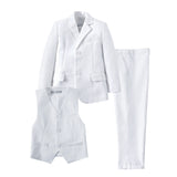 ly1761 White 3 Piece Kids Boys' Formal Blazer Vest and Pants Dress Suits Set