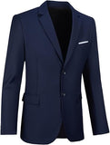 ly1782 Blazer para hombre, abrigo deportivo, corte entallado, 2 botones, color liso, chaqueta de traje informal para hombre