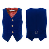 ly1293 Royal Blue Velvet 3 Piece Boy's Formal Boys Suits With Jacket Vest Pants
