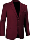 ly1782 Blazer para hombre, abrigo deportivo, corte entallado, 2 botones, color liso, chaqueta de traje informal para hombre
