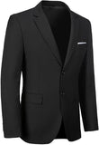 ly1782 Blazer para hombre, abrigo deportivo, corte entallado, 2 botones, color liso, chaqueta de traje informal para hombre