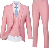 Ly1781 Traje de hombre de dos botones lisos, traje ajustado, conjunto para boda, traje formal de negocios, traje de 3 piezas, chaqueta, chaleco, pantalones, conjunto