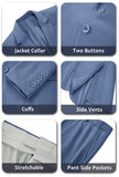 ly1195 Traje de hombre de 2 piezas de dos botones en azul vaquero, chaqueta y pantalones