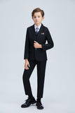 Black Formal Tuxedo 5 Piece Boys Suits