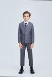 ly1686 Grey Formal Classic 5 Piece Boys Suits