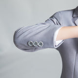 ly1226 Trajes formales clásicos de 5 piezas para niños en gris claro