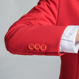 ly1225 Conjunto de trajes clásicos rojos de 5 piezas para niños