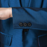 ly1211 Trajes formales clásicos azules de 5 piezas para niños