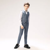 ly1267 Grey Formal Wedding 4 Piece Boys Suits