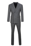 ly1649 Grey Plaid Men's 3 Piece Slim Fit Suit for Party, Wedding and Business