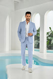 Seersucker Striped Blazer Pants 2 Piece Men's Summer Suit(upgrade version)