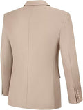 ly1782 Blazer para hombre, abrigo deportivo, corte entallado, 2 botones, color liso, chaqueta de traje informal para hombre