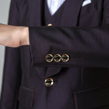 Ly1212 Trajes formales clásicos de 5 piezas para niños en morado oscuro