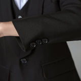 ly1214 بدلة رسمية سوداء مكونة من 5 قطع للأولاد