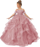 Tulle Flower Girl Dresses for Wedding Lace Applique Princess
