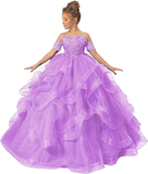 Tulle Flower Girl Dresses for Wedding Lace Applique Princess