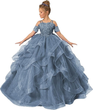 Tulle Flower Girl Dresses for Wedding Lace Applique Princess