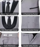 ly1785 Traje de hombre de corte entallado, traje de 3 piezas, chaqueta, chaleco, pantalones, conjuntos con pajarita, pañuelo, broche para hombre para boda, fiesta de graduación