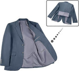 ly1782 Blazer para hombre, abrigo deportivo, corte entallado, 2 botones, color liso, chaqueta de traje informal para hombre