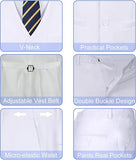 Mens Slim Fit 2 Piece Suit Set V-Neck Solid Dress Suit Vest Pants Wedding Prom Tuxedo for Men
