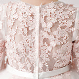 فستان بونشو شيفون مطبوع باللون الأبيض للفتيات الصغيرات ly3184