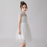 Vestido cheongsam blanco bordado con estampado floral para niña de las flores ly3188