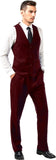 Mens Slim Fit 2 Piece Suit Set V-Neck Solid Dress Suit Vest Pants Wedding Prom Tuxedo for Men