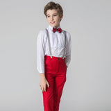 ly1685 Red Kid Boys Formal Classic Suits Set 5 Piece Boys Suits