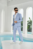 Seersucker Striped Blazer Pants 2 Piece Men's Summer Suit(upgrade version)