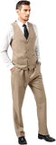 Mens Slim Fit 2 Piece Suit Set V-Neck Solid Dress Suit Vest Pants Wedding Prom Tuxedo for Men