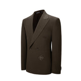 ly1106 Double Breasted Khaki Men's Two Button Blazer
