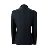 ly1102 Navy Stripe Double Breasted Men's Two Button Stripe Blazer