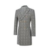 Gray Winter Tweed Double Breasted Men's Wool Coat