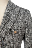 Gray Winter Tweed Double Breasted Men's Wool Coat