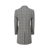Gray Winter Tweed Double Breasted Men's Wool Coat
