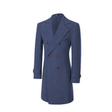 Men's Coat Winter Double Breasted Long Coat