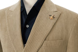Unique Red Peak Lapel Corduroy Suit 2 Pieces Men's Suits Jacket+Pants