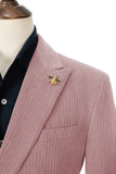 Unique Red Peak Lapel Corduroy Suit 2 Pieces Men's Suits Jacket+Pants