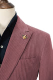 Unique Red Peak Lapel Corduroy Suit 2 Pieces Men's Suits Jacket+Pants