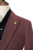 Unique Red Peak Lapel Corduroy Suit 2 Pieces Men's Suits Jacket+Pants